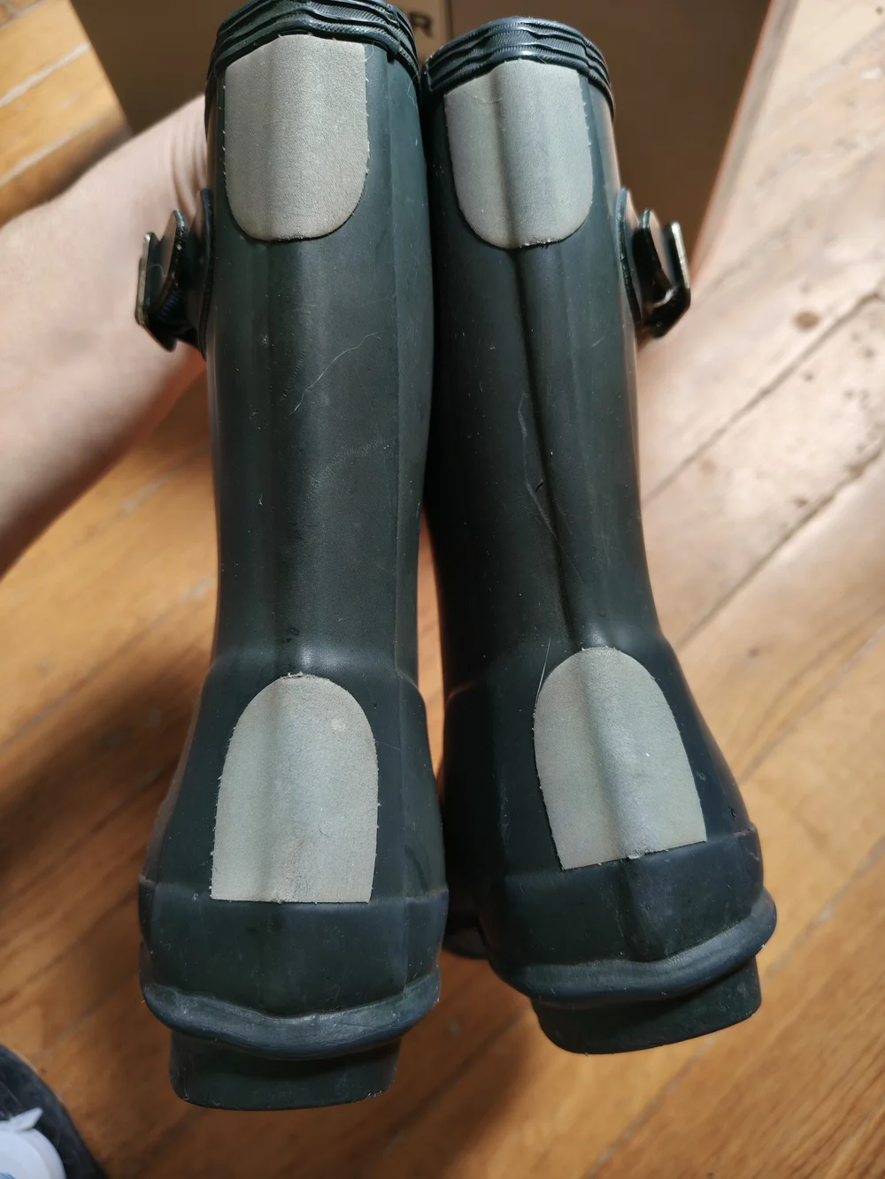 Hunter Black Rubber Kids' Mid Rain Boots with Side Buckle